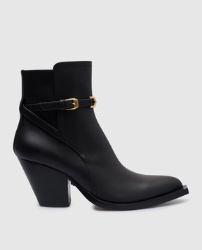 Versace Черные кожаные казаки Medusa 10159131A04174