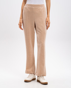 Twinset Бежевые спортивные брюки с вышивкой логотипа 242LL2PFF