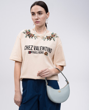 Valentino Зеленая кожаная сумка с металлической эмблемой VLogo Signature 6W2P0AK3SNP