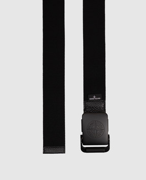 Stone Island Чорний ремінь з гравіюванням емблеми K2S159300001S0073
