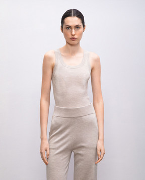 Max Mara Бежевый топ ELIADI из шерсти ELIADI