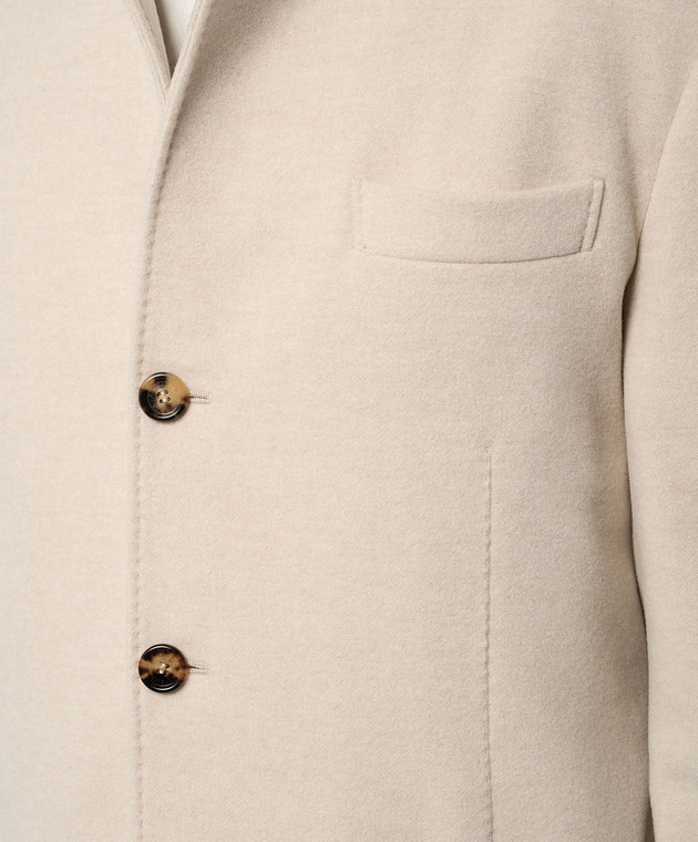 Brunello Cucinelli Бежевое пальто из кашемира MT4976265 изображение 5