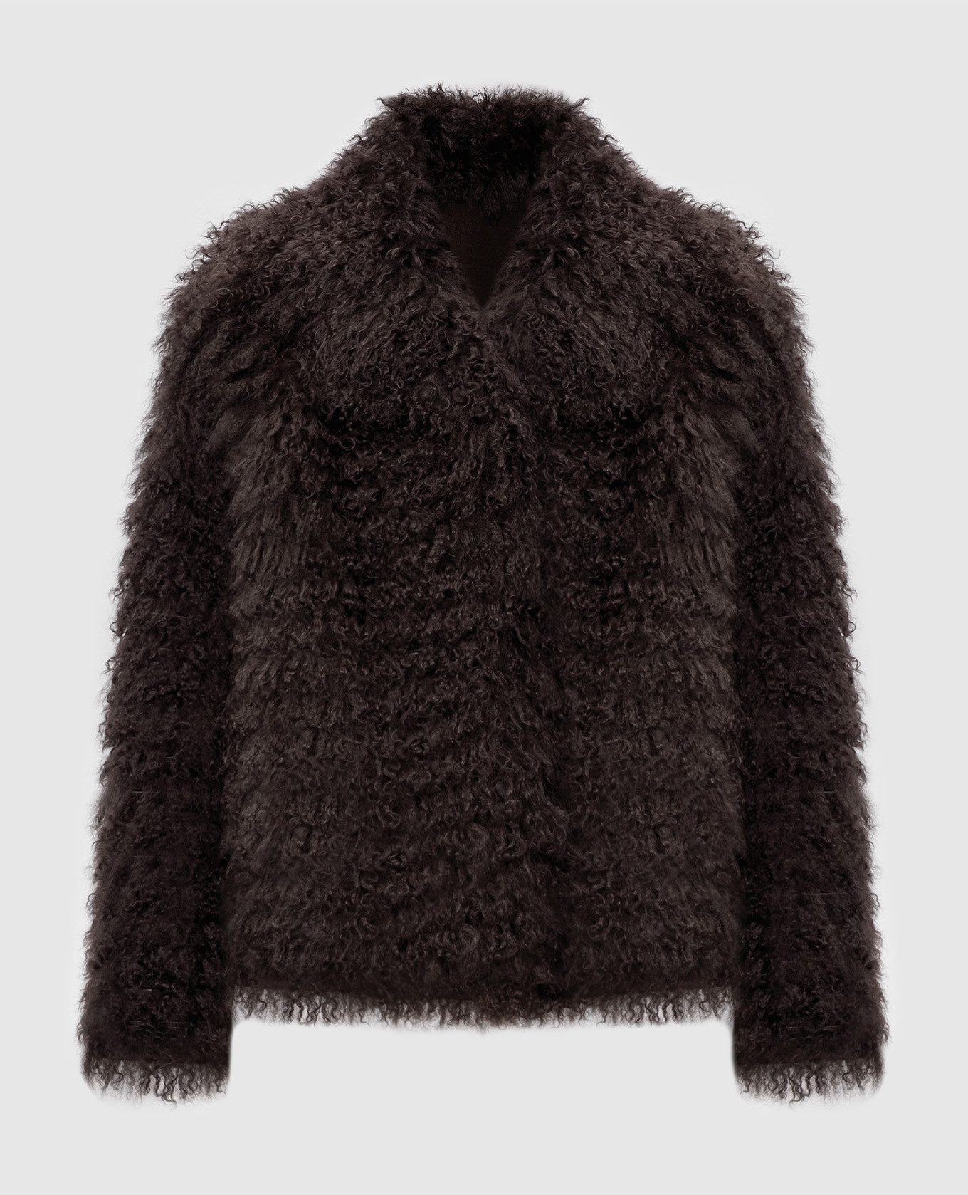 

Коричневая двухсторонняя шуба Banny R с шерстью, Коричневый, Шубы