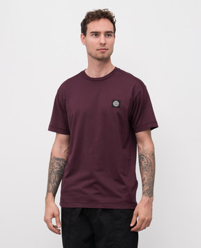 Stone Island Фіолетова футболка з нашивкою логотипа K2S152100027S0013