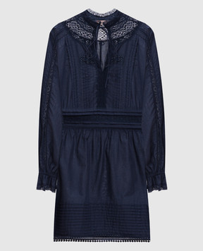 Twinset Синя сукня міні з мереживом 251TP2380