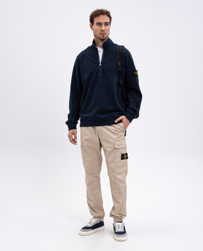 Stone Island Синій светр з блискавкою K2S156100068S0A20