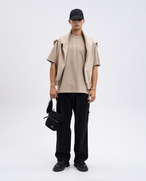 Stone Island Бежева футболка з принтом логотипа K2S152100037S0241