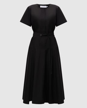PROENZA SCHOULER Черное платье миди с поясом WL2513502AC153