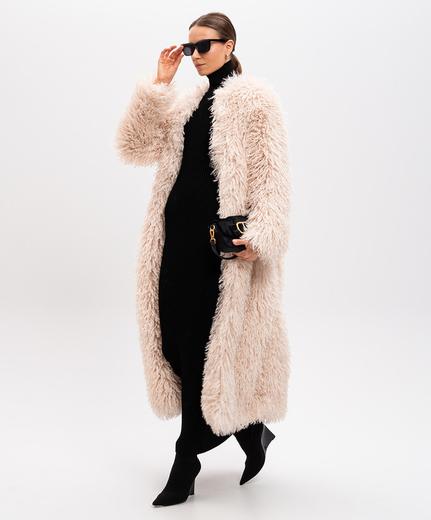 Twinset Черное платье макси в рубчике с фигурным вырезом 242TS3280 изображение 2