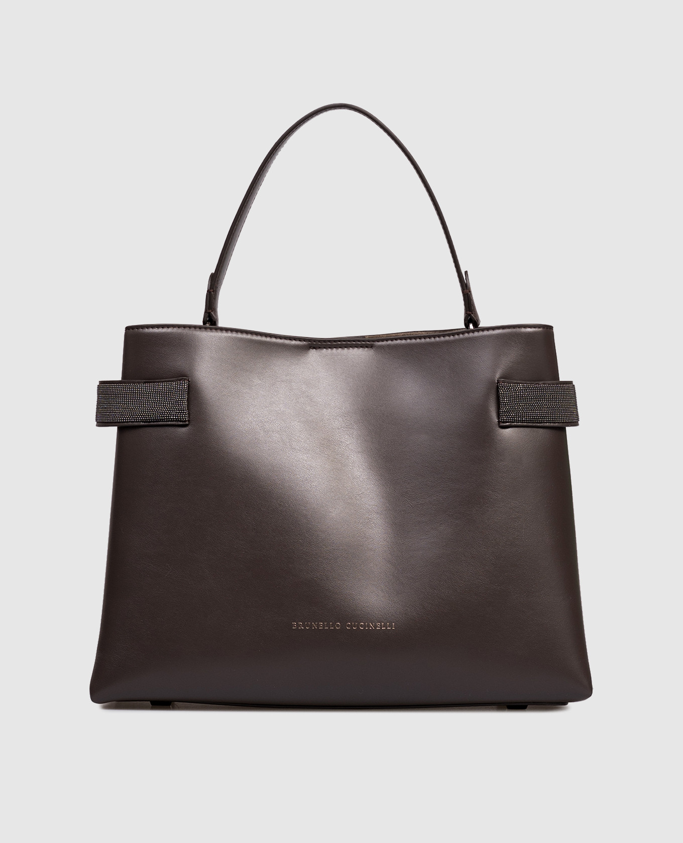 

Коричневая кожаная сумка Essence с цепочкой мониль, Коричневый, Сумки через плечо