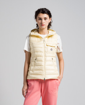 Moncler Жовтий пуховий жилет з логотипом 1A00063595ZZ