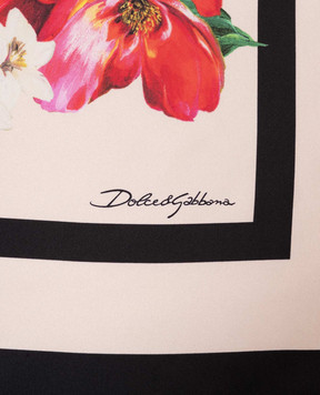 Dolce&Gabbana Бежевый платок из шелка в цветочный принт. FN090RGDC5G
