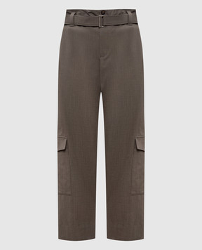 Brunello Cucinelli Коричневые брюки карго с шерстью M0W07P8979
