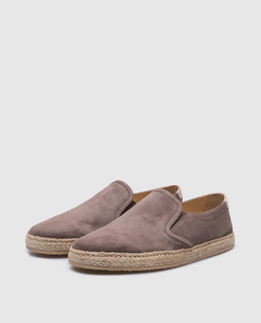 Brunello Cucinelli Серые замшевые эспадрильи MZUSISI837