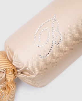 Blumarine Бежевая подушка-валик Caram с кристаллами Swarovski H0000170008