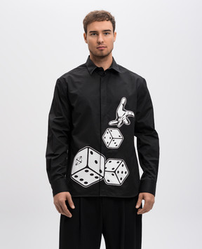 Off-White Чорна сорочка Dices OMGE040W24FAB007