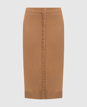 Victoria Beckham Коричнева спідниця з вовною 1325KSK006604A
