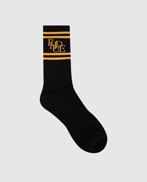 Rhude Черные носки с узором логотипа RHPF25SO03750