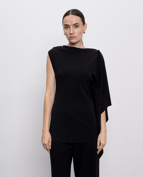 Max Mara Sportmax Черный топ FIORELLA асимметричного кроя FIORELLA