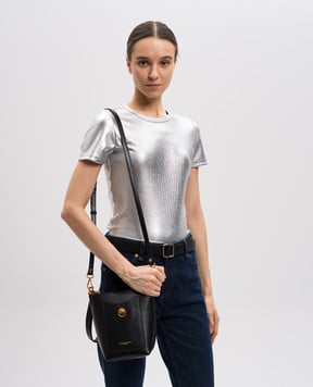 Gianni Chiarini Черная кожаная сумка RUBINA бакет-бег с логотипом. BS11615PRCK