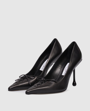 Jimmy Choo Черные кожаные туфли Scarlett со шнуровкой SCARLETT95NAP