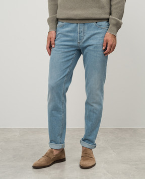 Brunello Cucinelli Блакитні джинси з ефектом потертості M283PD3210