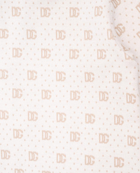 Dolce&Gabbana Детский бежевый набор из комбинезона и шапки с монограммой логотипа L1JOANFJ7EA