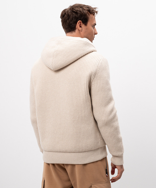 Moncler Бежевий двосторонній пуховик з вовною та кашеміром J20919B00035M4281 зображення 5