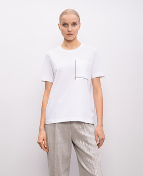 Brunello Cucinelli Біла футболка з ланцюжком моніль M0T81HA800