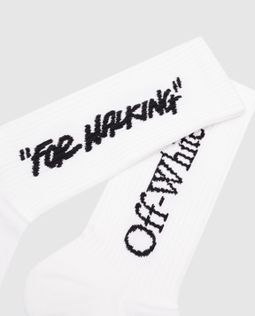 Off-White Білі шкарпетки з контрастним логотипом OWRA035C99KNI002