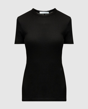 Helmut Lang Черная футболка с вышивкой монограммы O01HW515