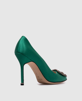 Manolo Blahnik Зелені туфлі з кристалами HANGISIdef