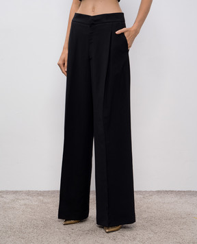Twinset Чорні штани з логотипом 252TP2622