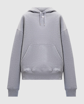 Thierry Mugler Серое утепленное худи с логотипом 25F3SW00876028