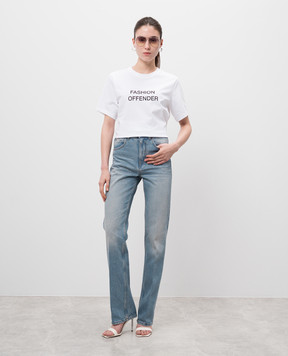 Victoria Beckham Блакитні джинси Julia з ефектом потертості 1125DJE005216I