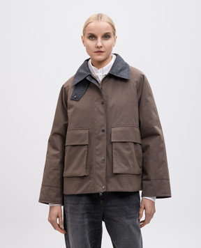Brunello Cucinelli Коричневая куртка с шерстью MM5397907P