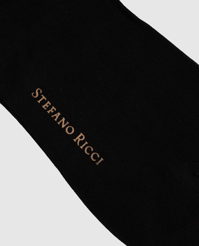 Stefano Ricci Чорні шкарпетки з шовком P062RI0006P062RI