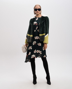 Simonetta Ravizza Зеленая укороченная шуба из меха норки ALEXAW1