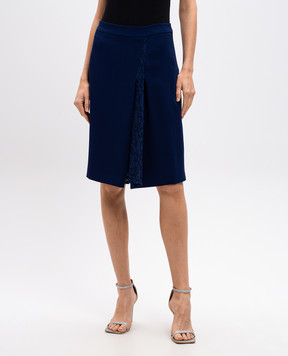 Blumarine Синя спідниця з мереживом 7347