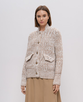 Ermanno Scervino Бежевый кардиган с шерстью и кашемиром D455D302NFN