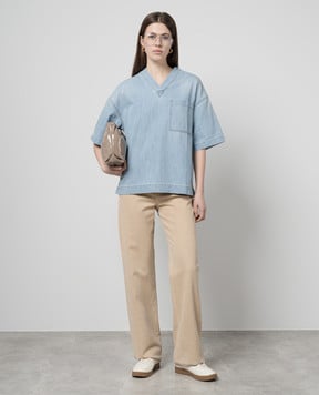 Bottega Veneta Голубая джинсовая футболка 774676V3N60