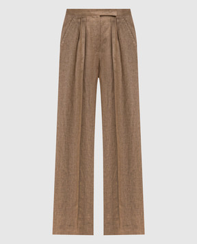 Max Mara Бежевые палаццо RAUCHE из льна RAUCHE