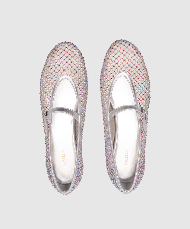 Le Silla Сірі балетки GILDA з кристалами 0189C020MTPPCAZ зображення 4