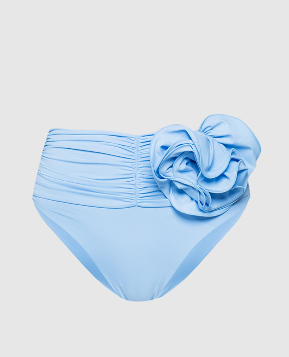 Blue panties from a swimsuit with an application in the form of a flower