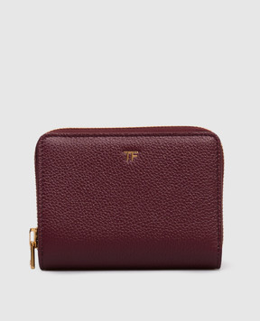 Tom Ford Бордовый кожаный кошелек с монограммой логотипа S0524LCL095G
