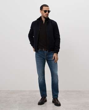 Kiton Коричневый свитер из кашемира с вышивкой логотипа UMK0435