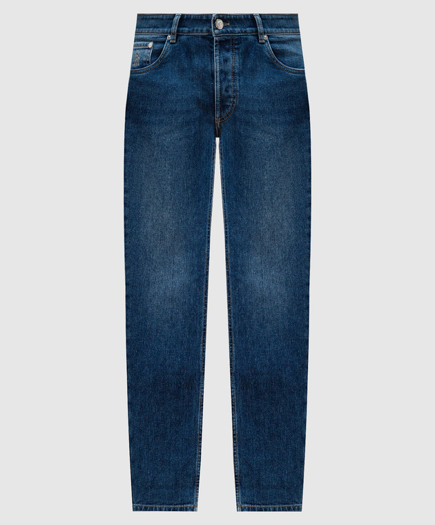 Brunello Cucinelli Синие джинсы с эффектом потертости с логотипом M283PD3210