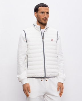 Brunello Cucinelli Білий пуховий жилет з емблемою логотипа MM49A7460G