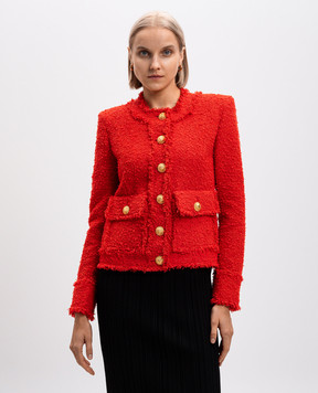 Balmain Червоний твідовий жакет DF0SK497XC67