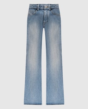 Balenciaga Голубые джинсы клеш с эффектом потертости 814225TRW59